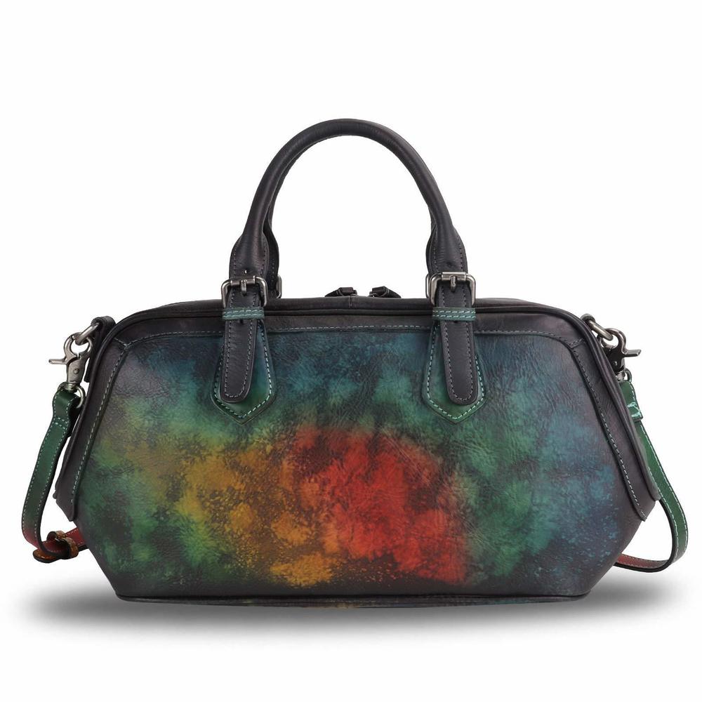 Genuine Leather Satchel Top Handle Handbag Purse Handmade Retro UwU